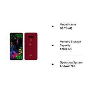 LG G8 ThinQ (128GB, 6GB RAM) 6.1" QHD+ OLED FullVision Display, Crystal Sound OLED Speaker, Hand ID, Air Motion, 4G LTE (Only for T-Mobile & Its MVNO's) (Renewed) (Carmine RED)