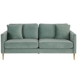 cosmoliving by cosmopolitan highland sofa couch with pillows, seafoam green