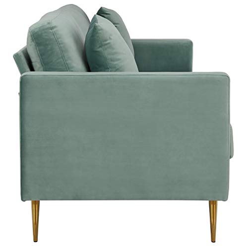 CosmoLiving by Cosmopolitan Highland Sofa Couch with Pillows, Seafoam Green