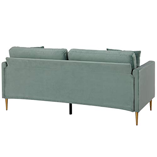 CosmoLiving by Cosmopolitan Highland Sofa Couch with Pillows, Seafoam Green