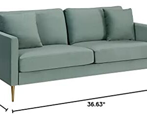 CosmoLiving by Cosmopolitan Highland Sofa Couch with Pillows, Seafoam Green