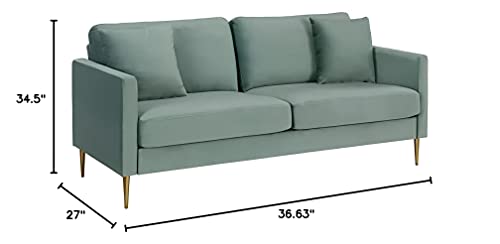 CosmoLiving by Cosmopolitan Highland Sofa Couch with Pillows, Seafoam Green