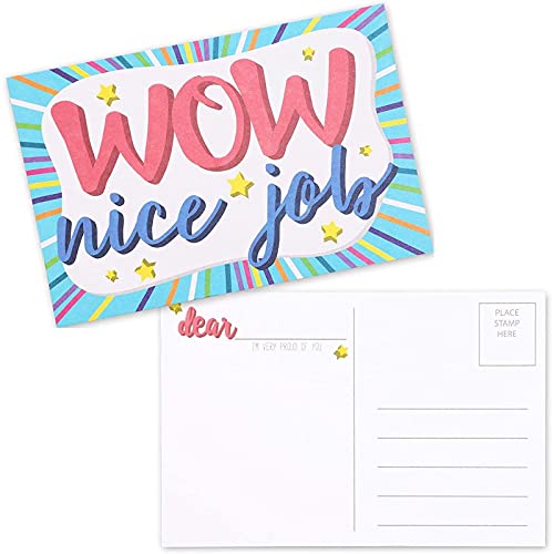 Bright Creations Wow Great Job Inspirational Postcards (4 x 6 in, 50 Pack)