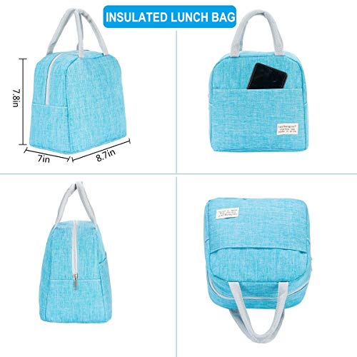 Small Lunch Bags for Women and Men Kids Insulated Cooler Lunch Tote Bag Reusable Lunch Box Kids for Back to School, Work, Office(Sky Blue)