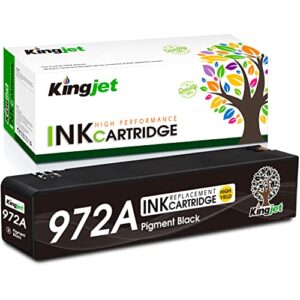 kingjet compatible ink cartridge replacement for hp 972a 972 (1 black) work with pagewide pro 477dn 477dw 577dw 577z 552dw 452dn 452dw 352dw 377dw p55250dw p57750dw printers