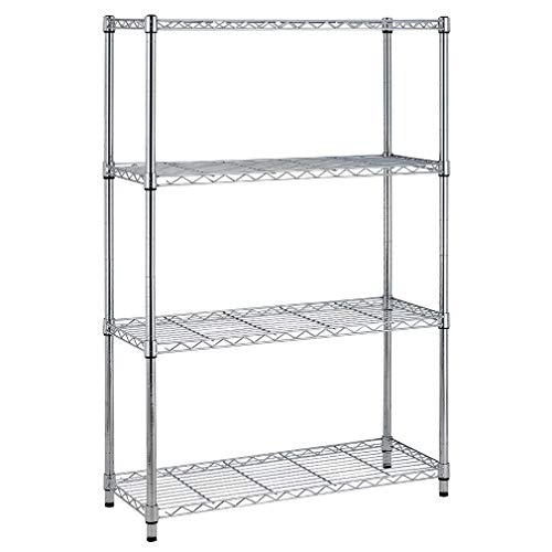 Wire Shelving Unit Heavy Duty Height Adjustable NSF Certification Utility Rolling Steel Commercial Grade for Kitchen Bathroom Office (Chorme, 36" Lx14 Wx54 H)