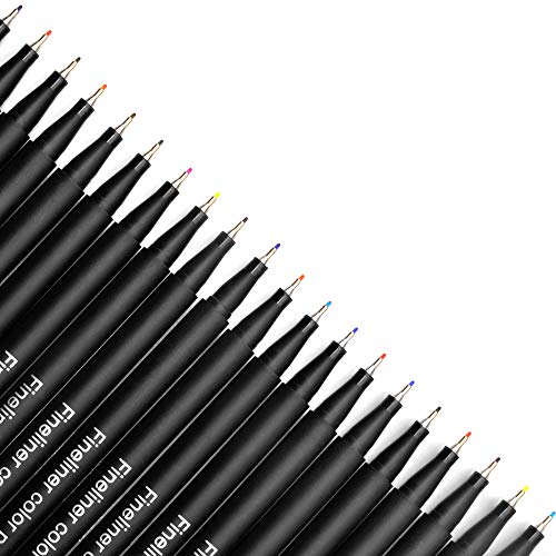 100 Fineliner Color pen, DOBMIT 0.4mm Fine Point Journal Planner Pens for Note Calendar Coloring Sketching Office School Supplies Art Projects