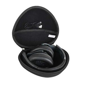 hermitshell hard travel case for anker soundcore life q20 / q10 hybrid active noise cancelling headphones (black)