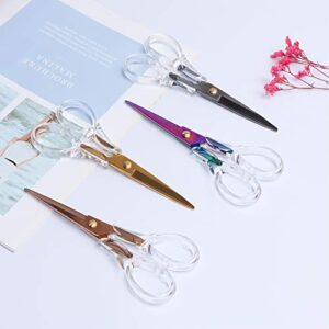 Stylish Acrylic Gold Multipurpose Scissors Stainless Steel 6.3 Inches Office Scissors Desktop Stationery for Cutting Heavy Duty Leather Arts Fabric Crafts Scissors (Gold)