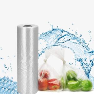besteasy plastic produce bag, 12" x 16" clear plastic produce bags on a roll, durable plastic bags for bread fruits vegetable 350 bags/roll (1 roll)