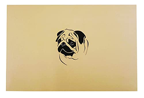 iGifts And Cards Happy Pug Family 3D Pop Up Greeting Card – Birthday, Friendship, Thank You, Congratulations, Celebration, Super Cute, Dog, Puppies, Card For Dog Lovers