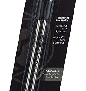 Cross Refills for Ballpoint Pens, Medium, Black Ink, 2/Pack (85132) (New Version)