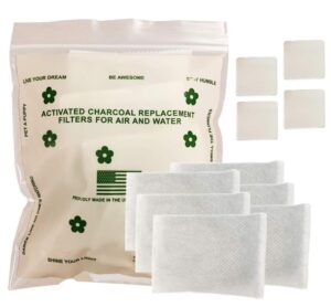 green piece - overstuffed and double sized - all natural baby diaper pail deodorizer activated charcoal ((pack of 6) 3" x 3")