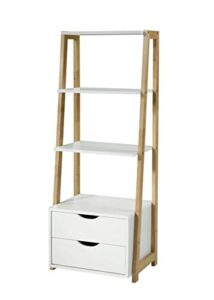 4d concepts heidi bookcase, white and natural wood