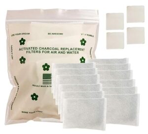 green piece - 12 pack - overstuffed - all-natural baby diaper pail deodorizer | activated charcoal air purifier compatible with diaper pails, shoe closets, trash cans, pets - made in the usa