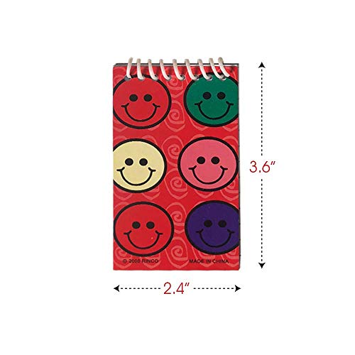 ArtCreativity Mini Smile Face Notepads, Pack of 12, Small Emoticon Note Memo Pads with Colorful Rainbow Covers, Cute Party Favors, Stationery Supplies for School and Office for Kids and Adults