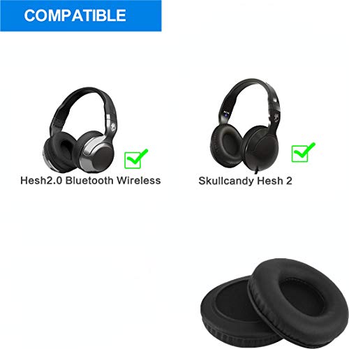 Skullcandy Replacement Ear Pads Hesh 2 Replacement Ear Pads Ear Cushions Ear Cups Ear Cover Earpad Repair Parts for Skullcandy Hesh2.0 Bluetooth Wireless Headphones (Black)