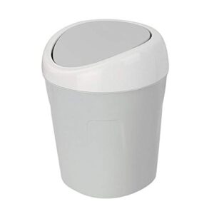 shlutesoy storage bucket small with lid desktop trash can mini home living room table bed flip-top trash can