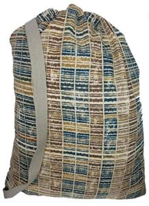owen sewn modern khaki canvas laundry bag 22"x 28" with shoulder strap - made in usa