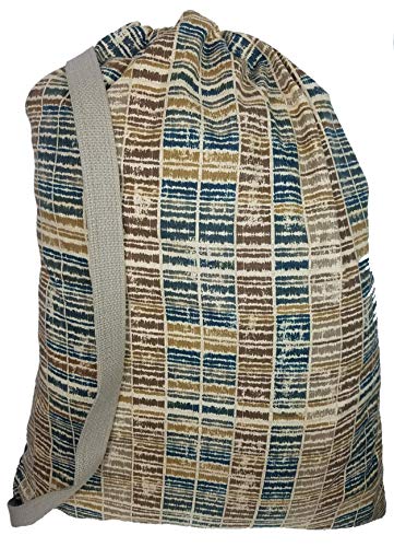 Owen Sewn Modern Khaki Canvas Laundry Bag 22"x 28" with Shoulder Strap - Made in USA