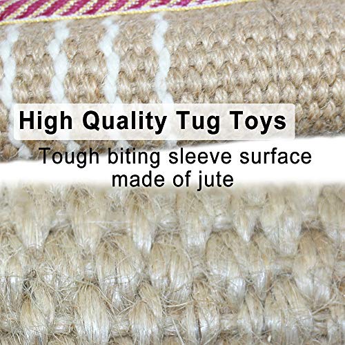 Dog Tug Toy |Tug of War Dog Toy |Jute Bite Pillow with 2 Handles for Puppy Training Interactive Play, Fetch, K9 |Suitable for Small Medium Large Dogs (Style 1)