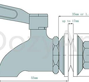 Beverage Dispenser Replacement Spigot with Anti-Clogging Cap, Stainless Steel Polished Finished, Water Dispenser Replacement Faucet, fits Berkey and other Gravity Filter systems as well