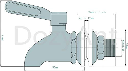 Beverage Dispenser Replacement Spigot with Anti-Clogging Cap, Stainless Steel Polished Finished, Water Dispenser Replacement Faucet, fits Berkey and other Gravity Filter systems as well