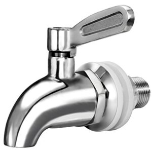 Beverage Dispenser Replacement Spigot with Anti-Clogging Cap, Stainless Steel Polished Finished, Water Dispenser Replacement Faucet, fits Berkey and other Gravity Filter systems as well