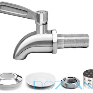 Beverage Dispenser Replacement Spigot with Anti-Clogging Cap, Stainless Steel Polished Finished, Water Dispenser Replacement Faucet, fits Berkey and other Gravity Filter systems as well