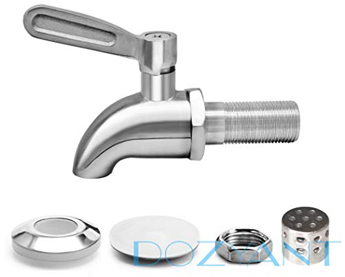 Beverage Dispenser Replacement Spigot with Anti-Clogging Cap, Stainless Steel Polished Finished, Water Dispenser Replacement Faucet, fits Berkey and other Gravity Filter systems as well