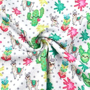 david angie cactus sheep pattern bullet textured liverpool fabric 4 way stretch spandex knit fabric by the yard for head wrap accessories (plant)