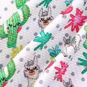 David Angie Cactus Sheep Pattern Bullet Textured Liverpool Fabric 4 Way Stretch Spandex Knit Fabric by The Yard for Head Wrap Accessories (Plant)