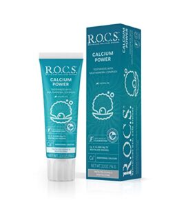 r.o.c.s. toothpaste - mineralin formula with calcium, bromelain and xylitol - best for removing plaque and strengthening enamel - non-fluoride oral care (calcium power, pack of 1)