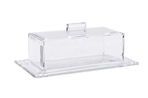 huang acrylic classic butter dish with lid | 2-piece design butter keeper | covers and holds a standard stick of butter