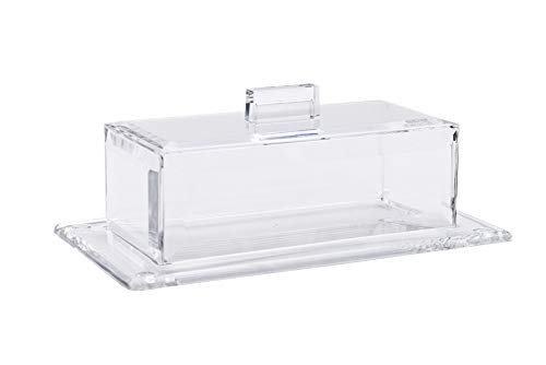 Huang Acrylic Classic Butter Dish With Lid | 2-Piece Design Butter Keeper | Covers and Holds a Standard Stick of Butter