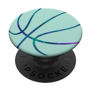 teal blue purple basketball on green mint girls player popsockets swappable popgrip