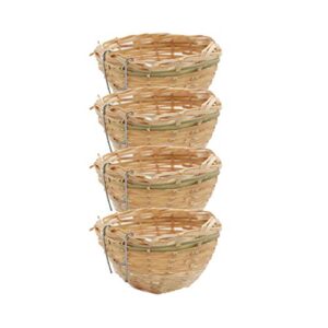 magideal 4pcs bamboo canary nest finch breeding nesting hanging onto cage