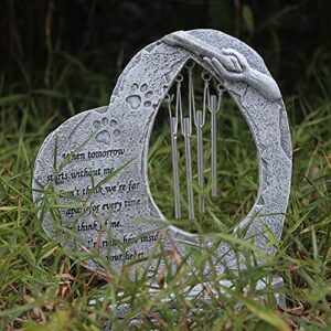 YLSMILE Pet Memorial Stones for Loss of Pet Gifts, Heart Shaped Paw Print Pet Memorial Gifts, Pet Grave Markers for Dog Memorial Gifts