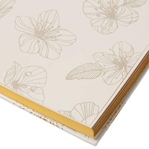 Eccolo World Traveler Desk Size Hardcover Journal, 256 Lined Page Notebook With Gold Edge Paper, 8-x-10-inch, Gold Flower