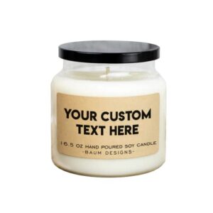 personalized your custom text soy candle