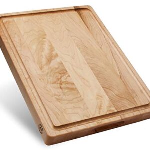 Sonder Los Angeles, Made in USA, Large Thick Maple Wood Cutting Board for Kitchen with Juice Groove, Sorting Compartment, Charcuterie Wooden Board 17x13x1.5 in (Gift Box Included)