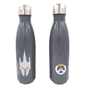 overwatch reinhardt insulated stainless steel 16 ounce water bottle - gray