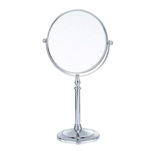 fcya makeup mirror,magnifying mirror 1/20x magnification, large table top two-sided swivel vanity mirror, chrome finishstyle 1-8 inches