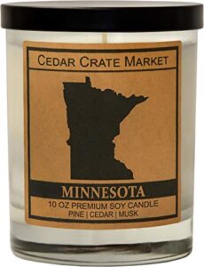 minnesota state candle gift, show your home state pride and your love for your hometown, wherever you may be, our state candle will remind you of home, house warming gifts for new home, made in usa 