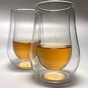 Snute Nosing Whiskey Glasses - Double-wall Insulated Crystal Whiskey Glass - Gift for Whiskey Lovers - Set of 2