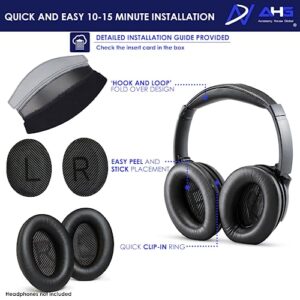 Replacement QC35 / QC35 ii earpads and QC35 Headband / QC35 ii Headband V3 pad Cushion Compatible with Bose QuietComfort 35 (QC35) and Bose QuietComfort 35 ii (QC35 ii) Headphones (AHG-QC35-COMBO)