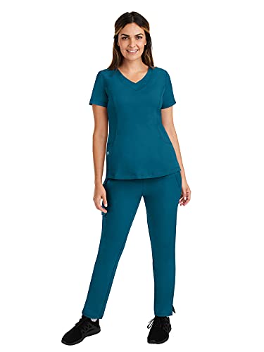 Healing Hands 4 Pocket Women Scrub Top V-Neck HH360 2264 Sloan Scrubs for Women Stretch Fabric Caribbean L