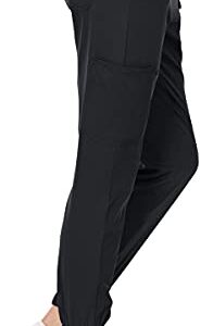 MediChic Mini Marilyn Scrub Joggers 4-Way Stretch Elastic Waistband Four Pocket Jogger Pants, Black, M