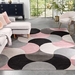 well woven good vibes helena blush pink modern geometric shapes 7 ft 10 in x 10 ft 6 in texture area rug