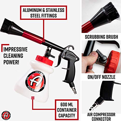 Adam's Polishes Interior Cleaning Gun, Pressurized, Compressed Air & Cleaning Solutions, Cleanse Your Car Seats, Leather, Floor Mats, Carpet, Upholstery, and More (Cleaning Gun)